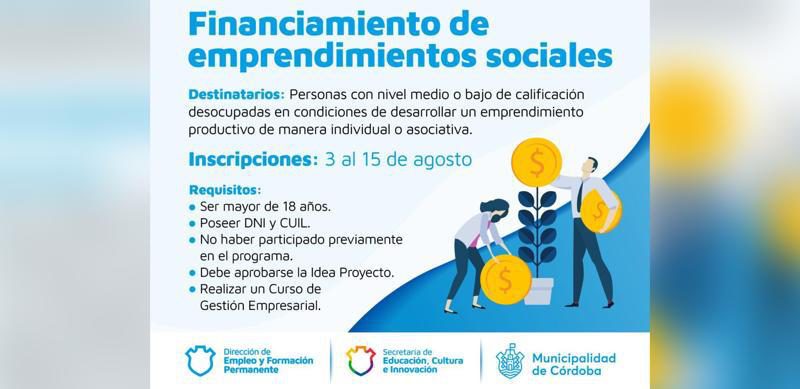 Está Abierta La Convocatoria Para “Financiamiento De Emprendimientos Sociales”