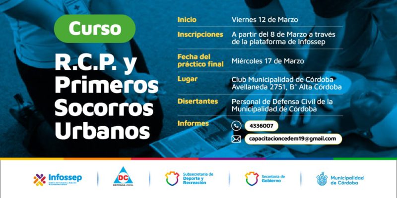 La Municipalidad De Córdoba Dictará Cursos De RCP Y Primeros Socorros Urbanos