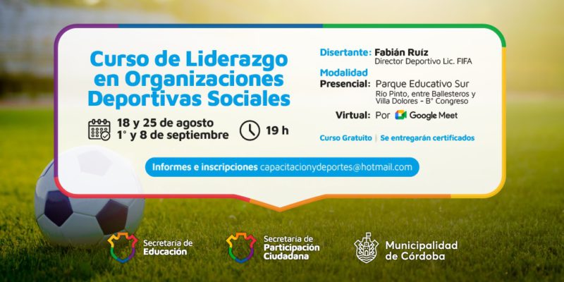 Parque Educativo Sur: Abren Inscripciones Al Curso De Liderazgo En Organizaciones Deportivas Sociales