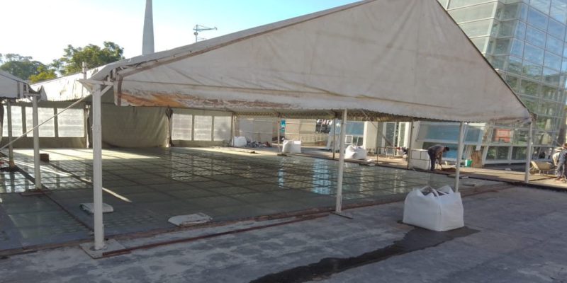 La Obra De Plaza España Entró En Una Etapa Clave: Desmontan El Techo De Vidrio Para Evitar Filtraciones De Agua