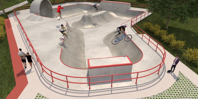 Parque Las Heras: Sobre Los Antiguos Piletones Se Construye Una Pista De Skate De 668 Metros Cuadrados
